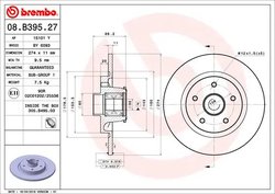 DISC FRANA BREMBO 08.B395.27 - Compatibil cu MERCEDES-BENZ, RENAULT