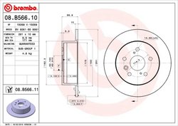 DISC FRANA BREMBO 08.B566.11 - Compatibil cu LEXUS, TOYOTA, TOYOTA (GAC)