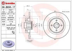 Disc frana Brembo 08.B650.17