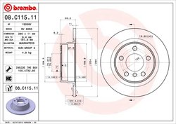 DISC FRANA BREMBO 08.C115.11 - Compatibil cu BMW