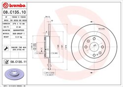 DISC FRANA BREMBO 08.C135.11 - Compatibil cu MAZDA