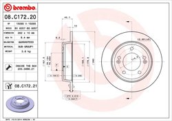 DISC FRANA BREMBO 08.C172.21 - Compatibil cu HYUNDAI, HYUNDAI (BEIJING), INOKOM, KIA, KIA (DYK), NAZA