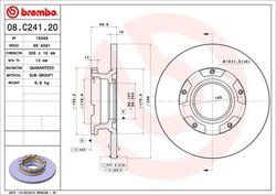 DISC FRANA BREMBO 08.C241.20 - Compatibil cu FORD