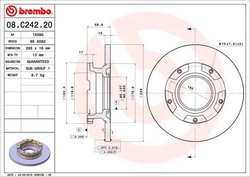 DISC FRANA BREMBO 08.C242.20 - Compatibil cu FORD