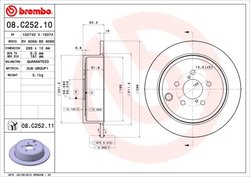 DISC FRANA BREMBO 08.C252.11 - Compatibil cu SUBARU, TOYOTA