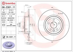 DISC FRANA BREMBO 08.C301.11 - Compatibil cu LAND ROVER, LAND ROVER (CHERY)