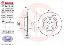 DISC FRANA BREMBO 08.C423.11 - Compatibil cu MAZDA, MAZDA (FAW)