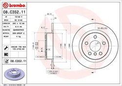 DISC FRANA BREMBO 08.C352.11 - Compatibil cu BMW, BMW (BRILLIANCE), MINI
