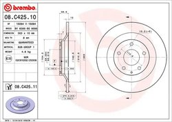 DISC FRANA BREMBO 08.C425.11 - Compatibil cu MAZDA, MAZDA (CHANGAN)