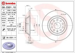 DISC FRANA BREMBO 08.C501.11 - Compatibil cu AUDI, AUDI (FAW), CUPRA, SEAT, SKODA, SKODA (SVW), VW, VW (FAW), VW (SVW)