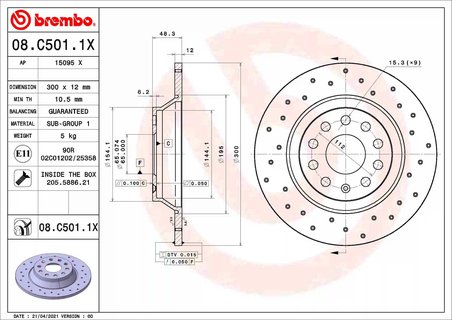 Disc frana Brembo 08.C501.1X