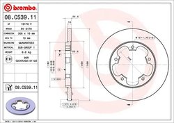 DISC FRANA BREMBO 08.C539.11 - Compatibil cu FORD