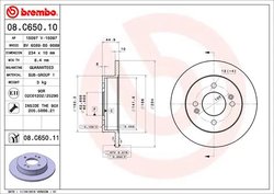 DISC FRANA BREMBO 08.C650.11 - Compatibil cu HYUNDAI