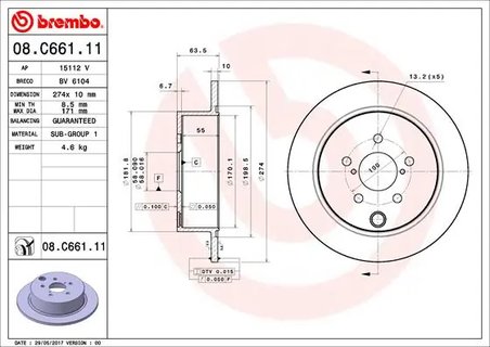 Disc frana Brembo 08.C661.11