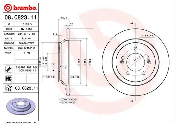 Disc frana Brembo 08.C823.11