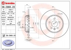 DISC FRANA BREMBO 08.C983.23 - Compatibil cu LAND ROVER