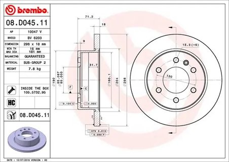 DISC FRANA BREMBO 08.D045.11 - Compatibil cu MERCEDES-BENZ