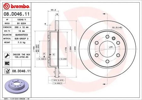 DISC FRANA BREMBO 08.D046.11 - Compatibil cu MERCEDES-BENZ