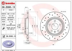 DISC FRANA BREMBO 08.D060.1X - Compatibil cu AUDI, AUDI (FAW), VW