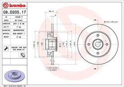 Disc frana Brembo 08.D205.17