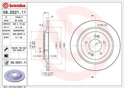 DISC FRANA BREMBO 08.D221.11 - Compatibil cu HYUNDAI, KIA