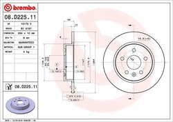 DISC FRANA BREMBO 08.D225.11 - Compatibil cu BUICK (SGM), CHEVROLET (SGM), OPEL, VAUXHALL