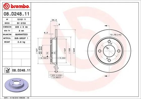 DISC FRANA BREMBO 08.D248.11 - Compatibil cu SUZUKI