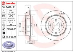 DISC FRANA BREMBO 08.D429.11 - Compatibil cu HYUNDAI, HYUNDAI (BEIJING), KIA, KIA (DYK)