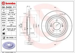 DISC FRANA BREMBO 08.D430.11 - Compatibil cu HYUNDAI, HYUNDAI (BEIJING), KIA, KIA (DYK)