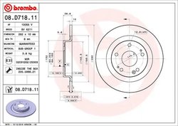 DISC FRANA BREMBO 08.D718.11 - Compatibil cu HONDA