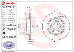 DISC FRANA BREMBO 08.D758.11 - Compatibil cu MERCEDES-BENZ, MERCEDES-BENZ (BBDC)