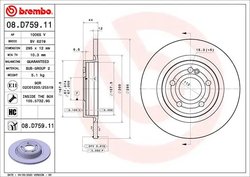 DISC FRANA BREMBO 08.D759.11 - Compatibil cu MERCEDES-BENZ