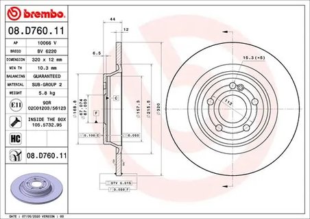 Disc frana Brembo 08.D760.11