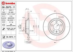 DISC FRANA BREMBO 08.D973.11 - Compatibil cu AUDI, VW