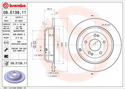 DISC FRANA BREMBO 08.E139.11 - Compatibil cu GENESIS, HYUNDAI, KIA