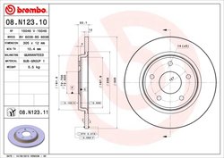 DISC FRANA BREMBO 08.N123.11 - Compatibil cu CHRYSLER, DODGE, FIAT, VW