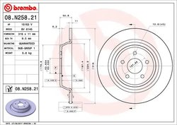 DISC FRANA BREMBO 08.N258.21 - Compatibil cu FORD, FORD (CHANGAN), FORD USA, LINCOLN