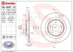 DISC FRANA BREMBO 08.N267.11 - Compatibil cu CITROEN, MITSUBISHI, MITSUBISHI (GAC), PEUGEOT