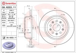 DISC FRANA BREMBO 08.N353.11 - Compatibil cu JEEP