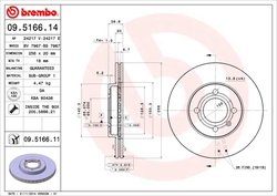 DISC FRANA BREMBO 09.5166.11 - Compatibil cu SEAT, VW, VW (SVW)