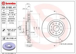 DISC FRANA BREMBO 09.5180.41 - Compatibil cu FIAT