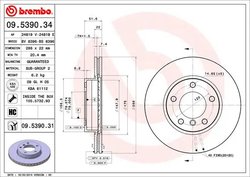 DISC FRANA BREMBO 09.5390.31 - Compatibil cu BMW, BMW (BRILLIANCE), DE LA CHAPELLE