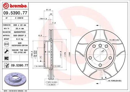 Disc frana Brembo 09.5390.77