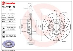 DISC FRANA BREMBO 09.5745.2X - Compatibil cu AUDI, SEAT, SKODA, VW, VW (SVW)