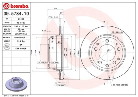 Disc frana Brembo 09.5784.10