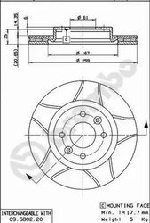 DISC FRANA BREMBO 09.5802.76 - Compatibil cu DACIA, LADA, NISSAN, RENAULT