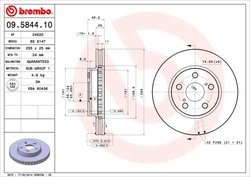 DISC FRANA BREMBO 09.5844.10 - Compatibil cu TOYOTA