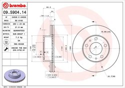 DISC FRANA BREMBO 09.5904.14 - Compatibil cu CITROEN, FIAT, PEUGEOT