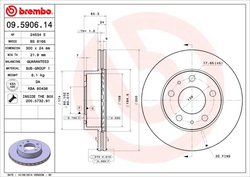 DISC FRANA BREMBO 09.5906.14 - Compatibil cu CITROEN, FIAT