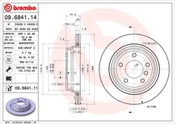 DISC FRANA BREMBO 09.6841.11 - Compatibil cu ALPINA, BMW